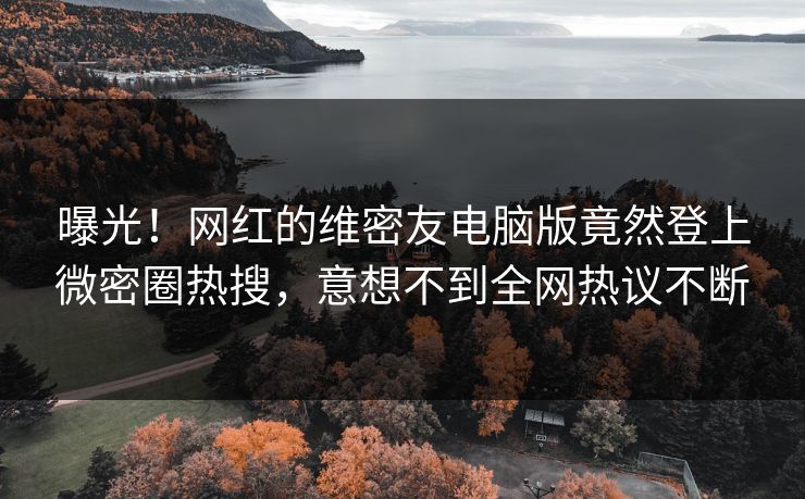 曝光！网红的维密友电脑版竟然登上微密圈热搜，意想不到全网热议不断