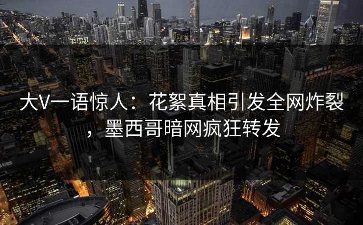 大V一语惊人：花絮真相引发全网炸裂，墨西哥暗网疯狂转发