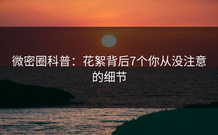 微密圈科普:花絮背后7个你从没注意的细节 微密圈科普:花絮背后7个你从没注意的细节