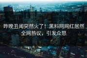 昨晚丑闻突然火了！黑料网网红居然全网热议，引发众怒