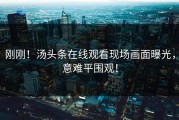 刚刚！汤头条在线观看现场画面曝光，意难平围观！