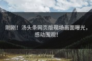 刚刚！汤头条网页版现场画面曝光，感动围观！