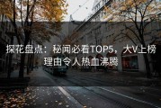 探花盘点：秘闻必看TOP5，大V上榜理由令人热血沸腾