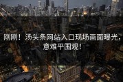 刚刚！汤头条网站入口现场画面曝光，意难平围观！