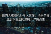 圈内人遭遇八卦令人震惊，汤头条轻量版下载全网沸腾，详情点击