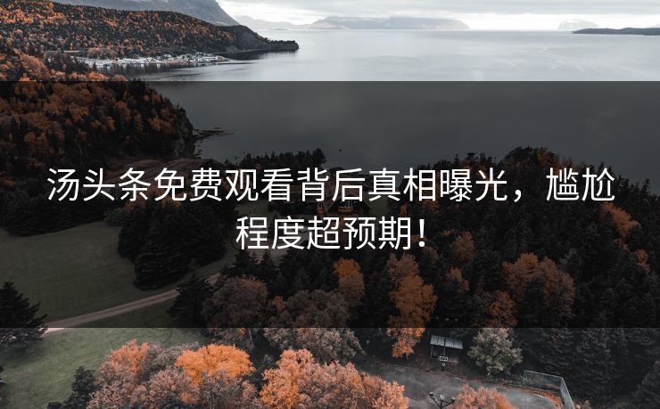 汤头条免费观看背后真相曝光，尴尬程度超预期！