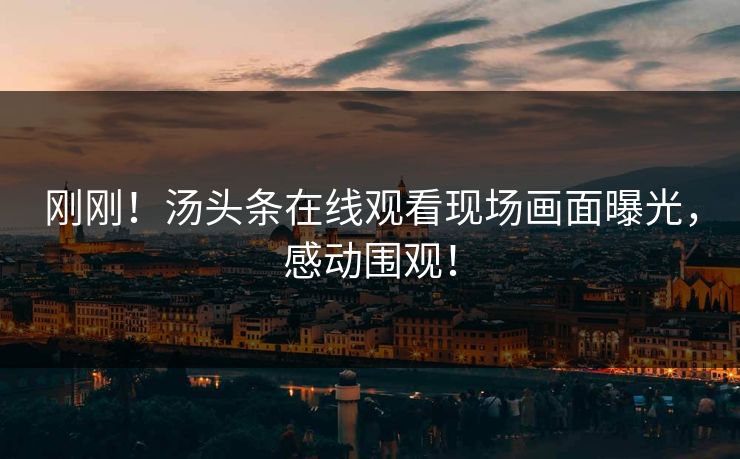 刚刚！汤头条在线观看现场画面曝光，感动围观！