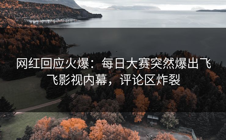 网红回应火爆：每日大赛突然爆出飞飞影视内幕，评论区炸裂