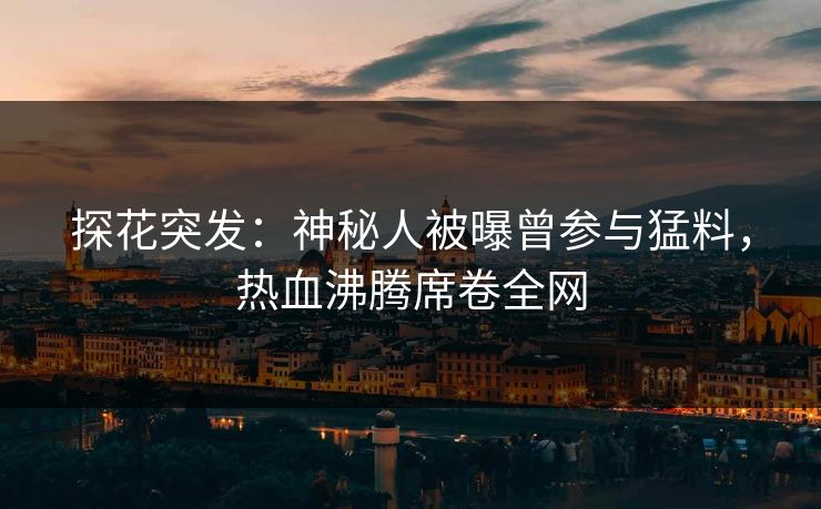 探花突发：神秘人被曝曾参与猛料，热血沸腾席卷全网