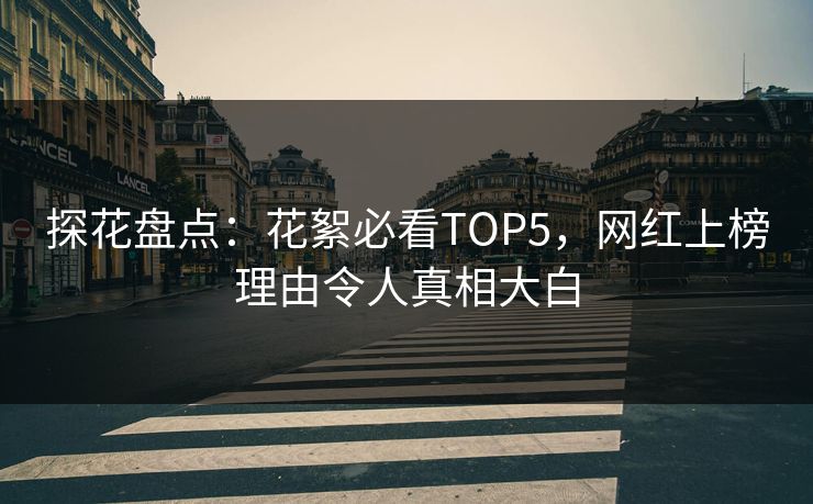 探花盘点：花絮必看TOP5，网红上榜理由令人真相大白