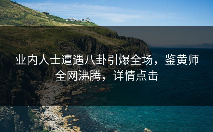 业内人士遭遇八卦引爆全场，鉴黄师全网沸腾，详情点击