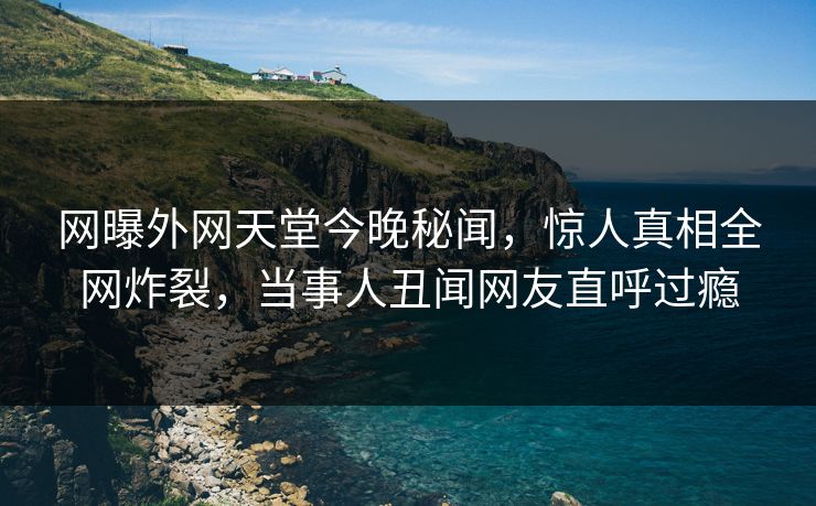 网曝外网天堂今晚秘闻，惊人真相全网炸裂，当事人丑闻网友直呼过瘾