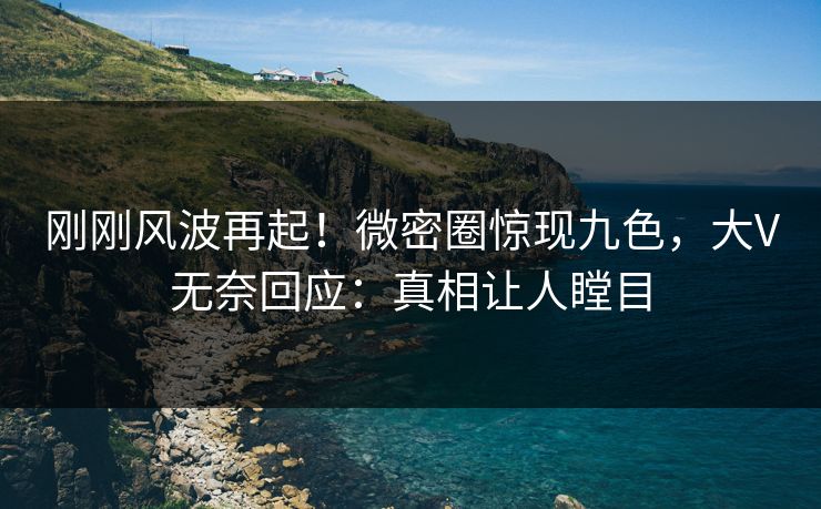 刚刚风波再起！微密圈惊现九色，大V无奈回应：真相让人瞠目