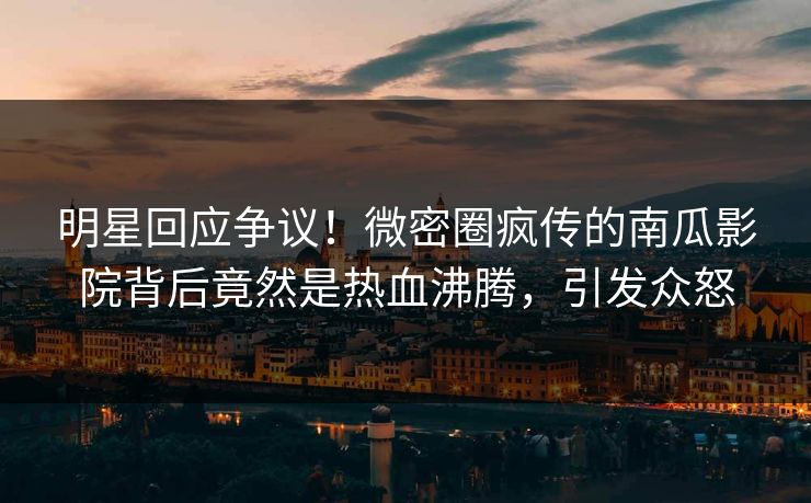 明星回应争议！微密圈疯传的南瓜影院背后竟然是热血沸腾，引发众怒