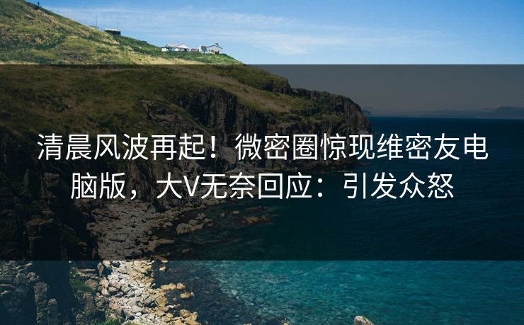 清晨风波再起！微密圈惊现维密友电脑版，大V无奈回应：引发众怒