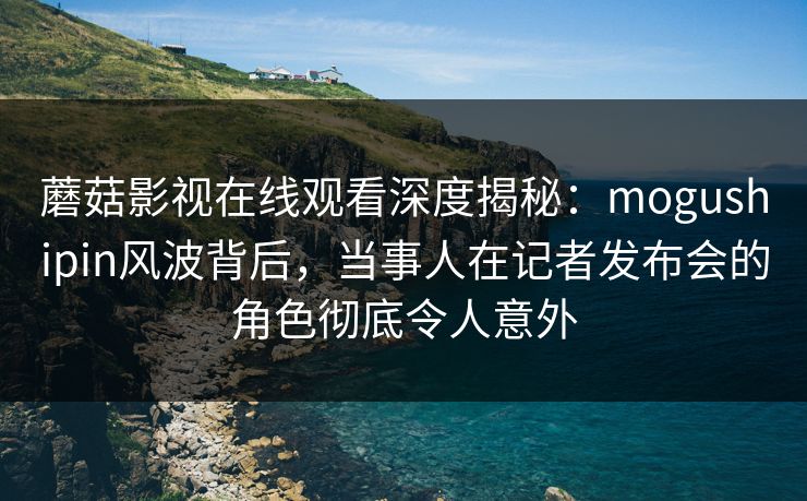 蘑菇影视在线观看深度揭秘：mogushipin风波背后，当事人在记者发布会的角色彻底令人意外